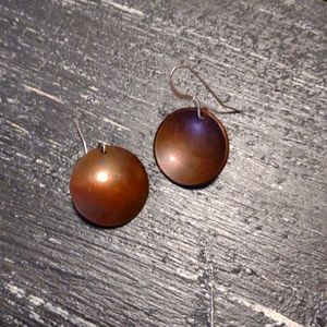 Copper disks earrings